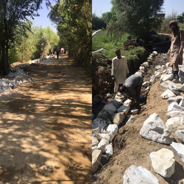 جریان کار ساخت ۳.۰۶ کیلومتر سرک به ارزش ۲۰ میلیون افغانی در کاپیسا