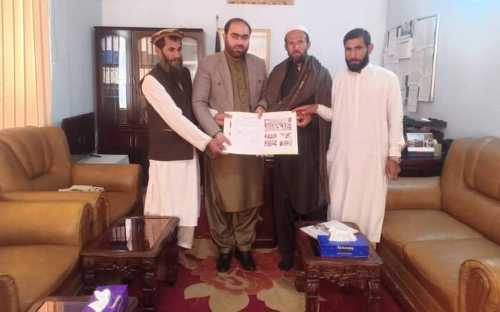 Signing the contract for the construction of a 800- meter of protective wall in Laghman