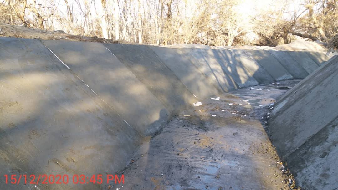 جریان کار ساخت ۱.۲۷۵ کیلومتر کانال آبیاری در کندهار